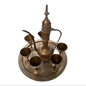 Antique brass coffee set